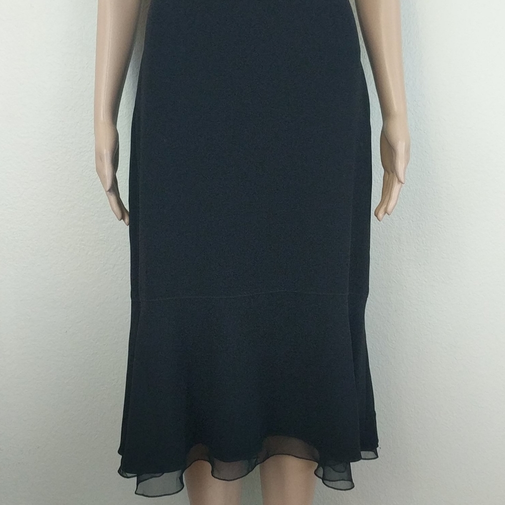 [Tahari] Black Midi Dress Circle Skater Flare - Picture 3 of 8